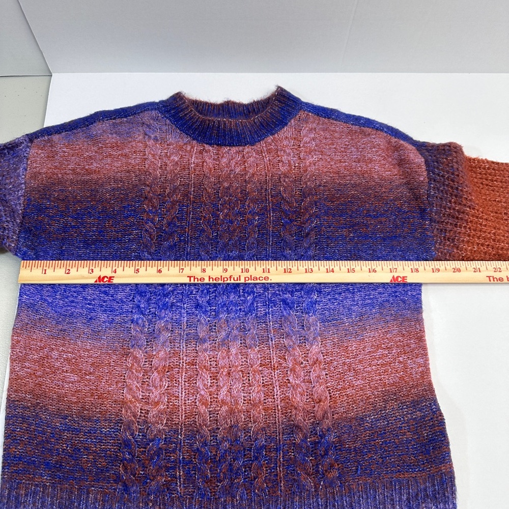 NWT Ten Sixty Sherman Crewneck Cable Knit Oversized Comfy Ombre Sweater … - Picture 6 of 10